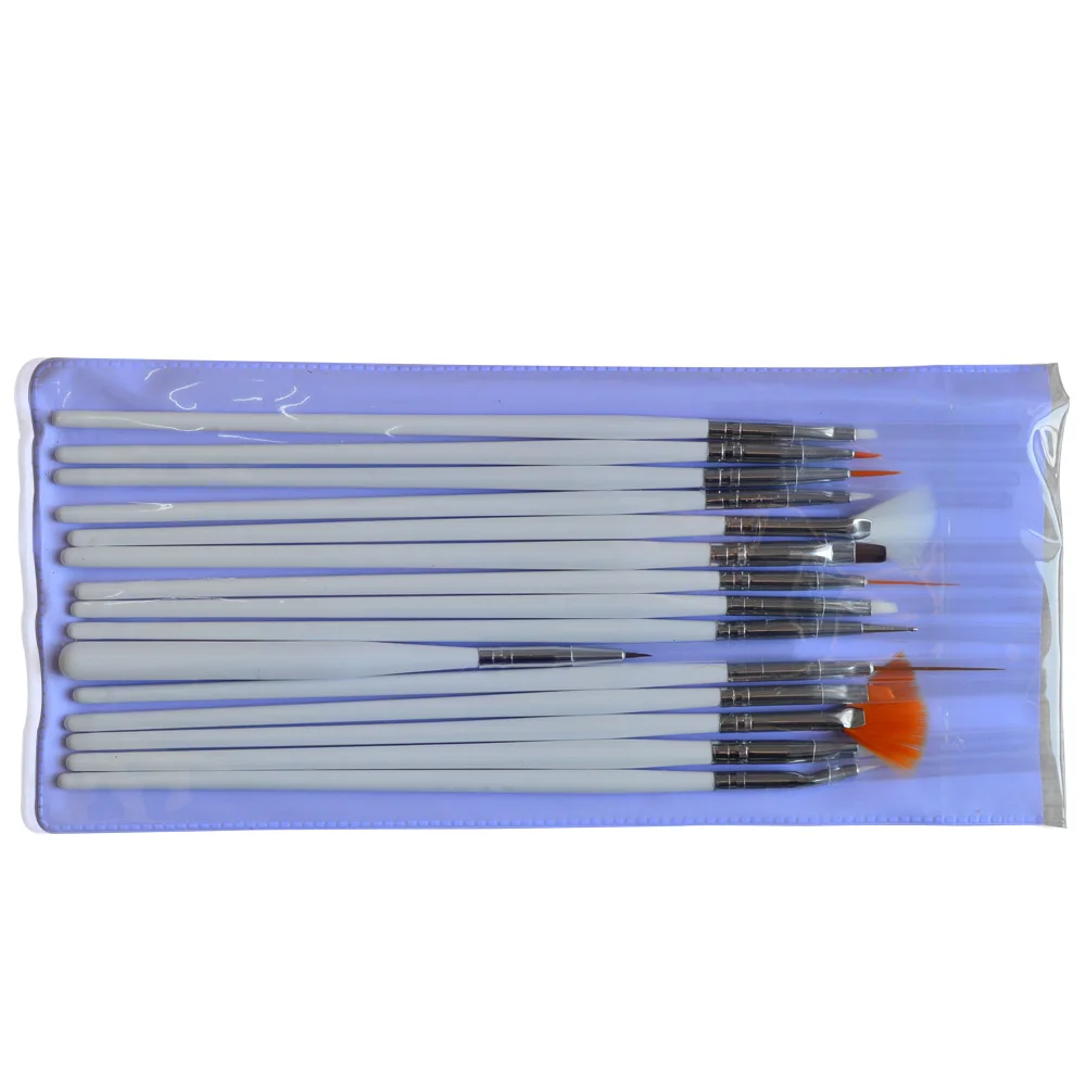 15 шт. кисточки для дизайна ногтей с белыми ручками|painting pen polish|brush linertools drawing |