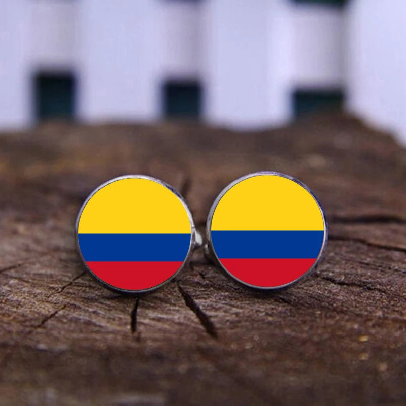 Милые запонки для движения стеклянные кабошон с национальным флагом свадьбы