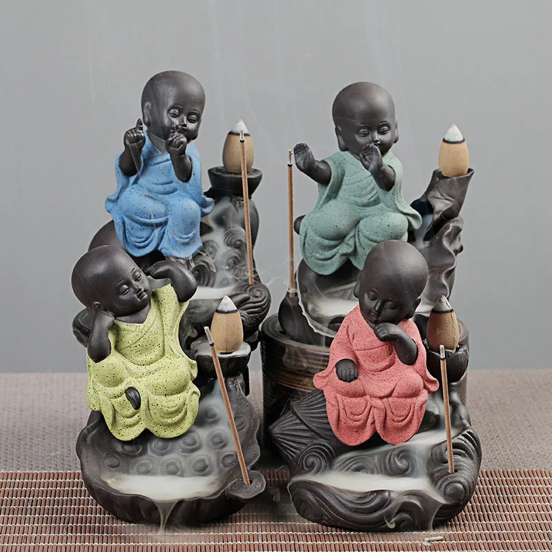 Креативный чайный питомец курильница конусов милый маленький монах ручной