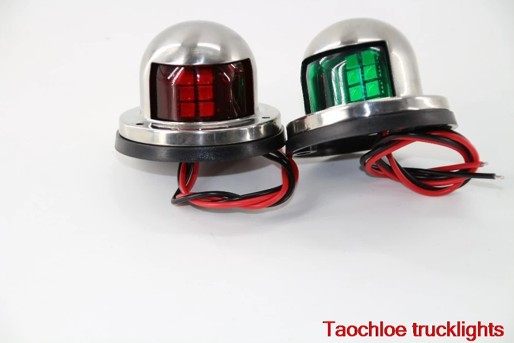 1 пара морской лодки Yacht Light 12 В СВЕТОДИОДНЫЙ Лук навигационные огни красный