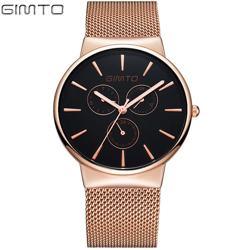 Smiple Для мужчин Часы Водонепроницаемый Нержавеющая сталь ремешок кварцевые