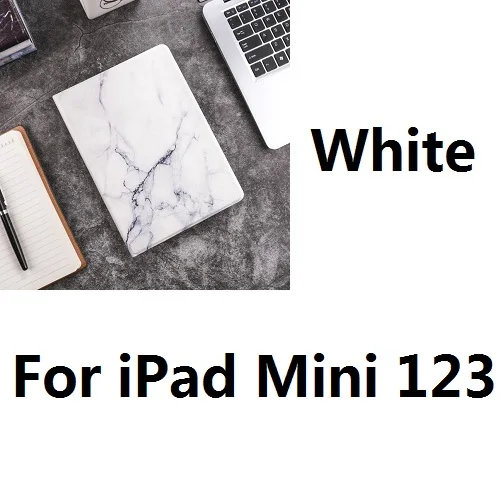 For iPad Mini 123 W Жесткий мраморный защитный чехол для iPad Air12 Mini12345 iPad234 iPad 9,7 дюймов Air Pro 10,5 iPad 10,2 - Цвет: For iPad Mini 123 W