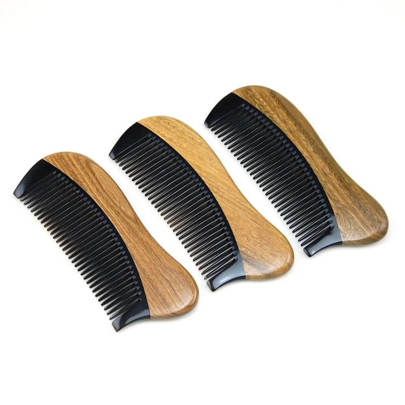 Wholesale Hair Care and Beauty Massager 10pcs/lot Top Quality Massage Comb Natural Green Sandalwood  Hair Vent Brush