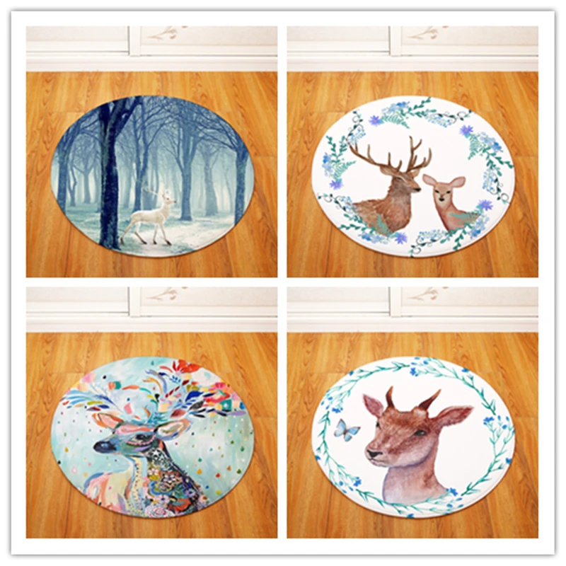 Круглый ковер с оленем детский игровой тент гимнастический коврик для спальни
