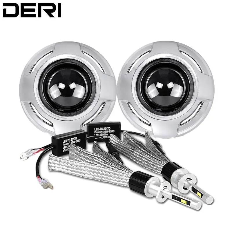 Автомобильный бренд стильные линзы 2 5 дюймов би ксеноновые фары проектора с H1