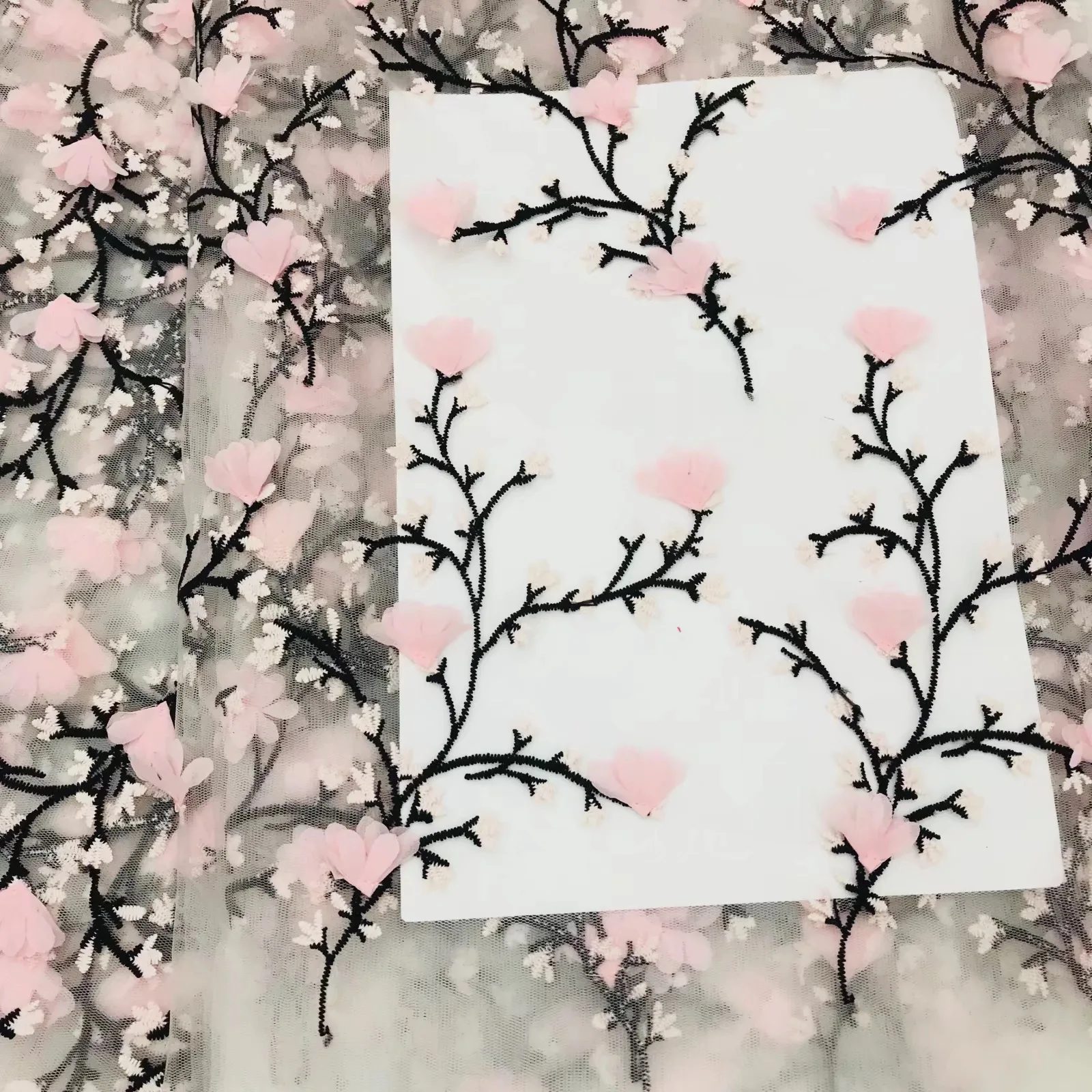 Красивая аппликация 3D кружевная ткань дизайнерская Сетка новый образец красные