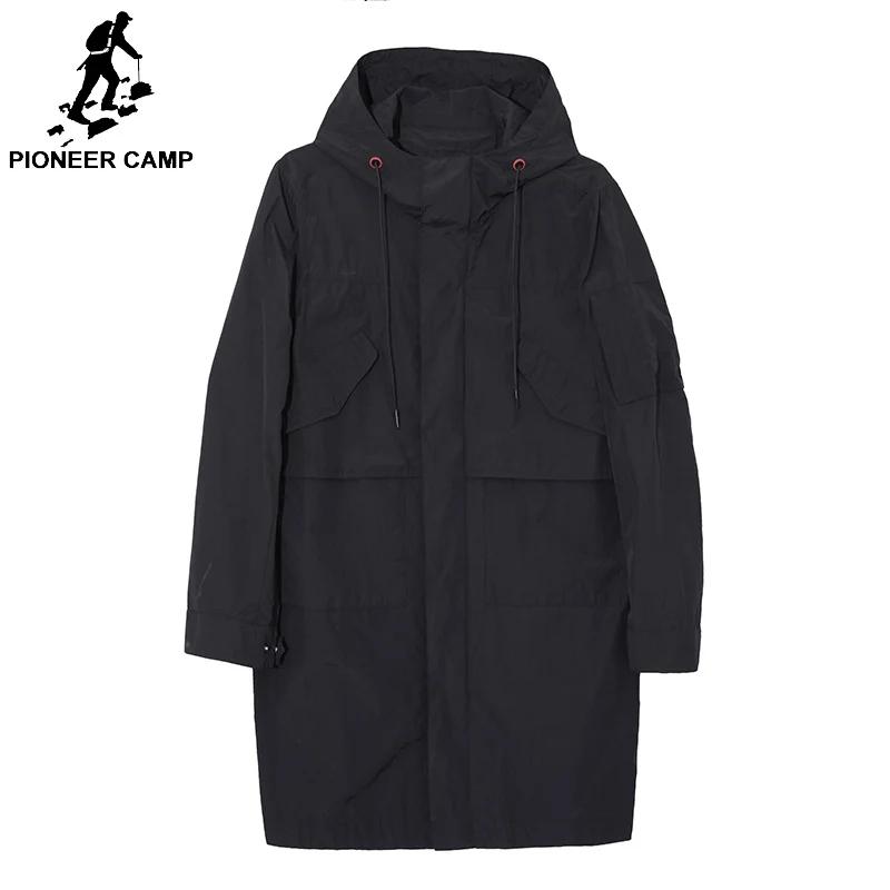 Ветровка Pioneer Camp 2019 мужская с капюшоном брендовая куртка Повседневная Длинная