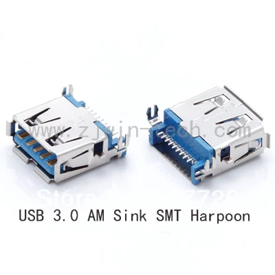 100 шт AF USB 3 0 раковина 2 Тип 9Pin Harpoon высокоскоростной коннектор передачи данных pcb