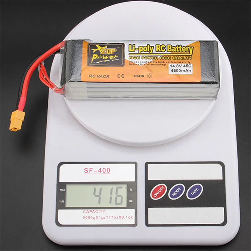 Reachargeable Lipo аккумулятор ZOP power 14,8 V 4500mAh 4S 45C Lipo аккумулятор XT60 штепсельные игрушки на радиоуправлении, модели