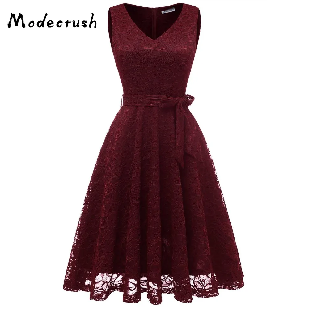 Женское винтажное кружевное платье без рукавов Modecrush Элегантное летнее на новый