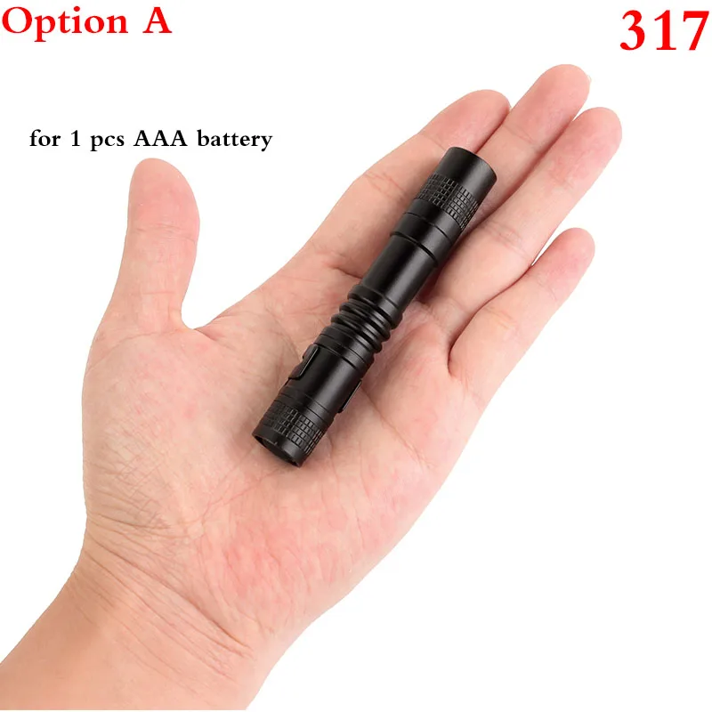 Option A(short) Litwod Z25 мини-ручка светильник Q5 1000LM светодиодный светильник Фонарь карманный светильник водонепроницаемый фонарь AAA батарея мощный для кемпинга - Испускаемый цвет: Option A(short)