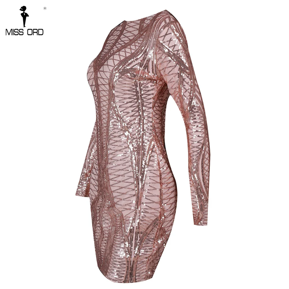 Missord 2019 женское сексуальное Ретро геометрическое платье с длинным рукавом и