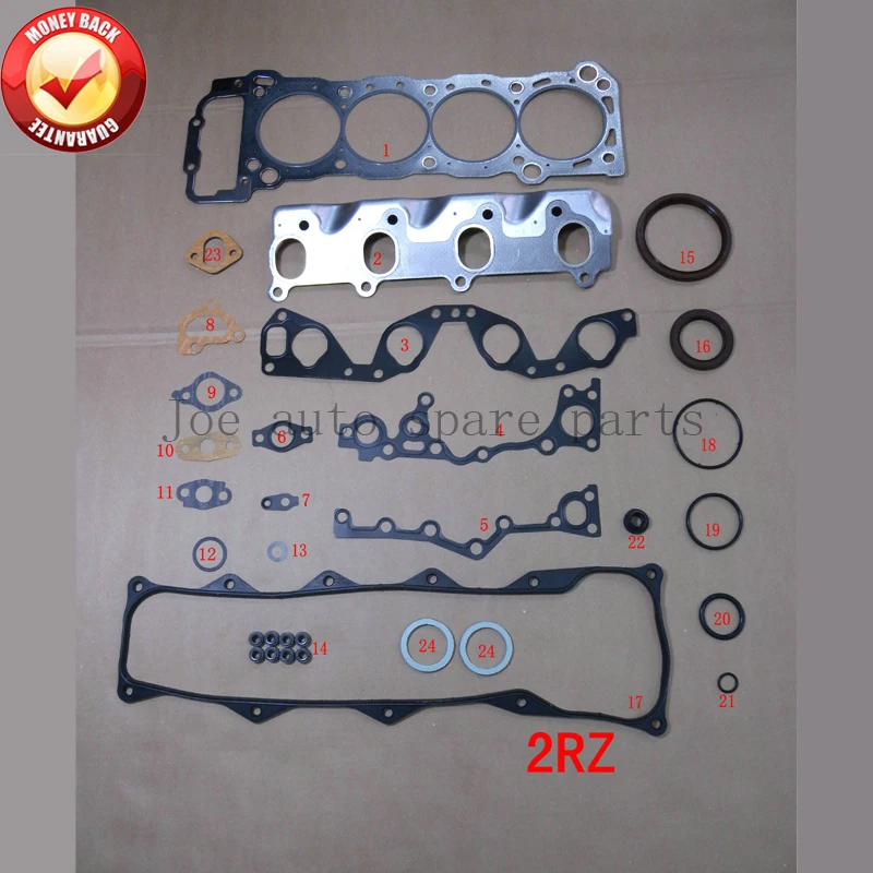 

Полный комплект прокладок двигателя 2RZ 2RZE для Toyota HIACE III Wagon/BOX 2.4L 2438cc 1989-1996 04111-75032 04111-75030 50126700