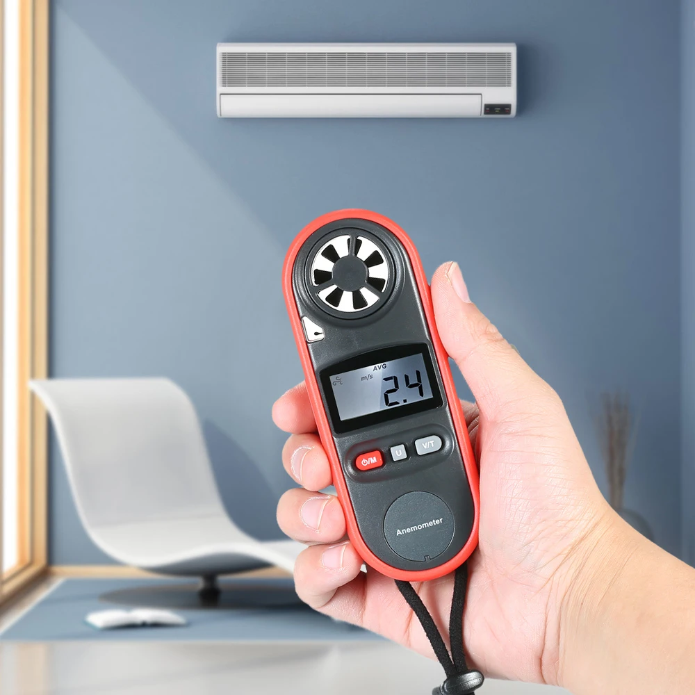 Цифровой мини-Анемометр Ручной Карманный измеритель скорости ветра и