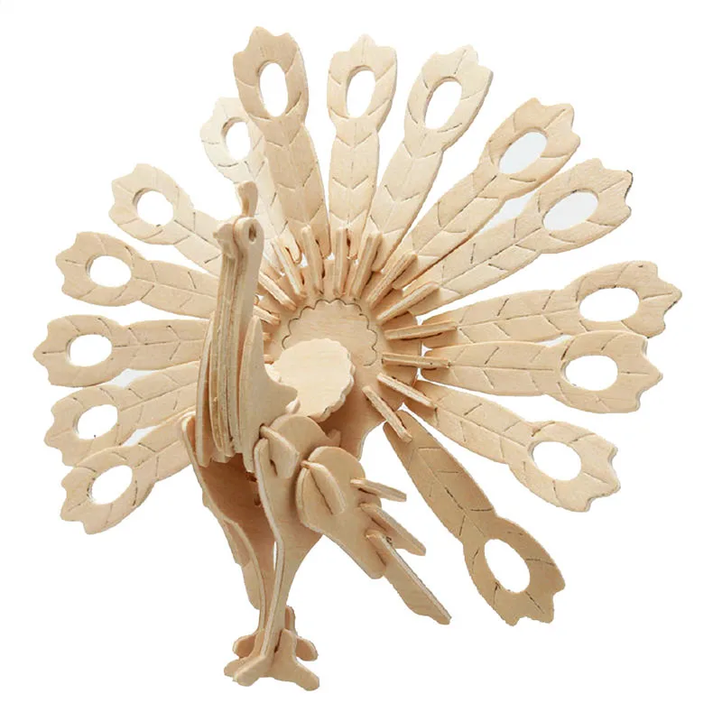 Модель животного деревянные пазлы игрушки день рождения Gfit милый нетоксичный