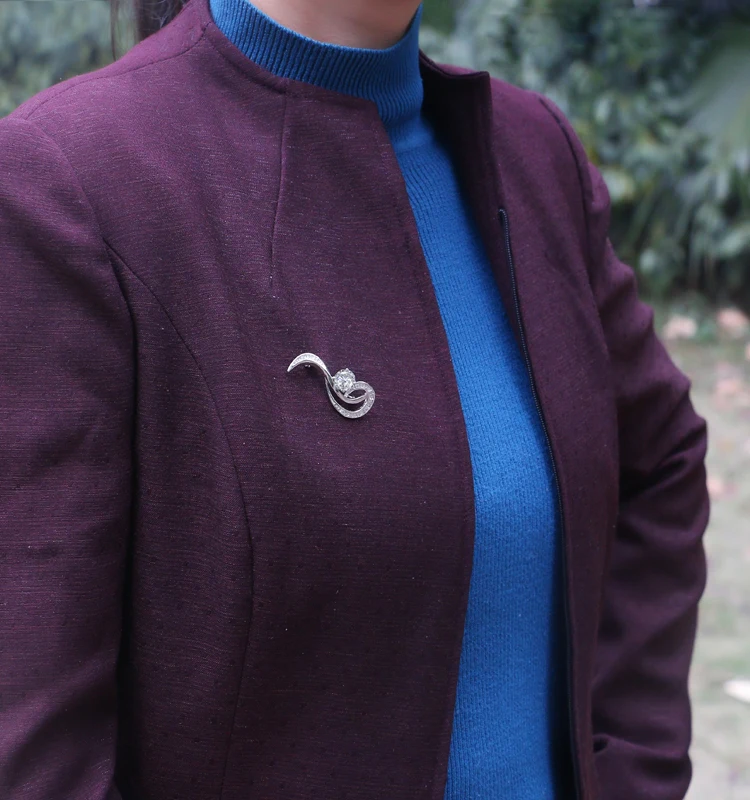 Модная женская брошка из стерлингового серебра 925 пробы с инкрустированным