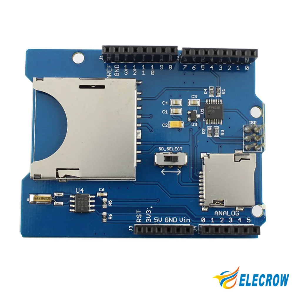 Elecrow RTC Технические данные для Arduino UNO Поддержка MicroSD SDHC TF карт с встроенным