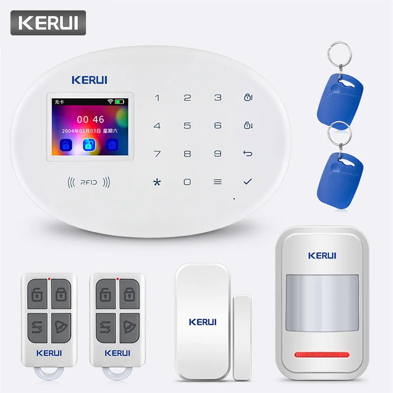 KERUI 2 4 дюймов Сенсорная панель управление приложением RFID карта 433 МГц W20 WIFI GSM
