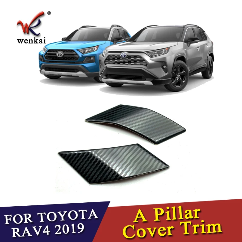 For Toyota RAV4 XA50 2019 2020 Carbon Fiber Car Window A Pillars Decorative Sticker Exterior Accessories 2PCS Car-Styling | Автомобили и