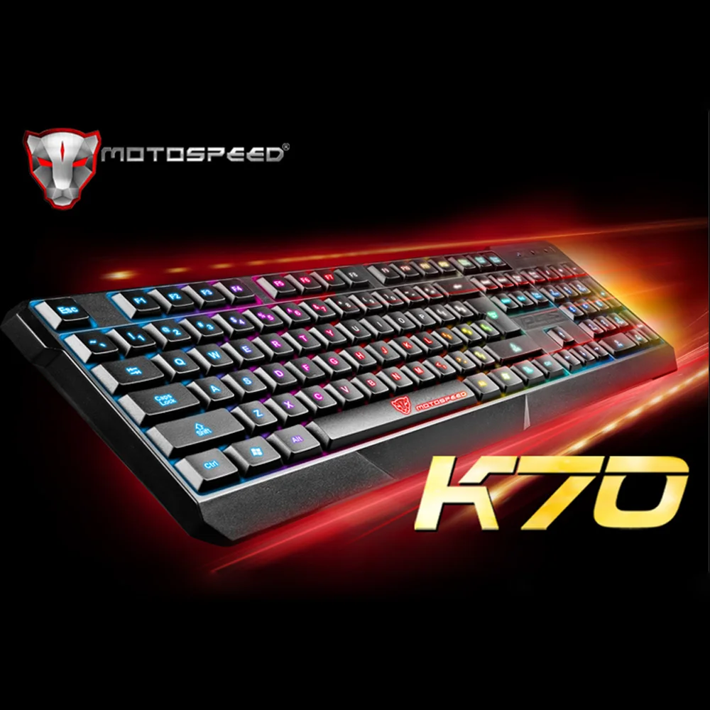 MOTOSPEED, 104 клавиш, USB Проводная профессиональная игровая клавиатура, 7 цветов, светодиодный, с подсветкой, игровая для киберспорта, клавиатура, эргономичный дизайн, для профессиональной игры