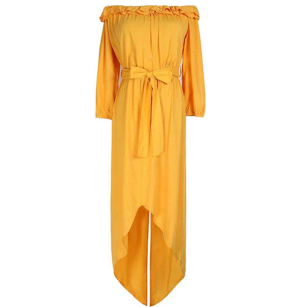 Tilapia сексуальное однотонное женское летнее платье для вечеринки несимметричный