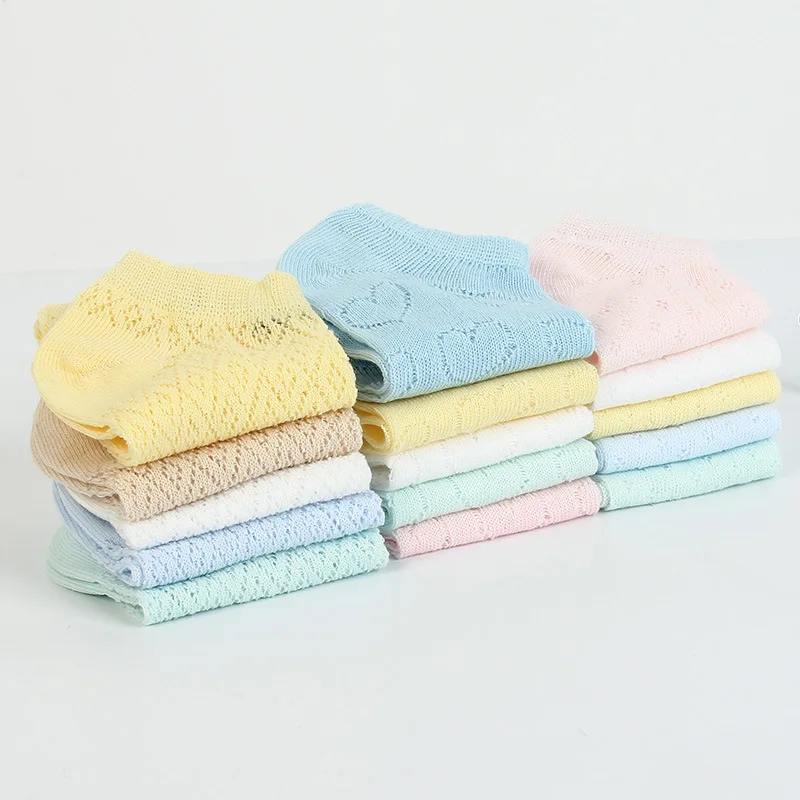 Летние хлопковые детские носки натуральный цвет дышащий сетчатая лодка милые