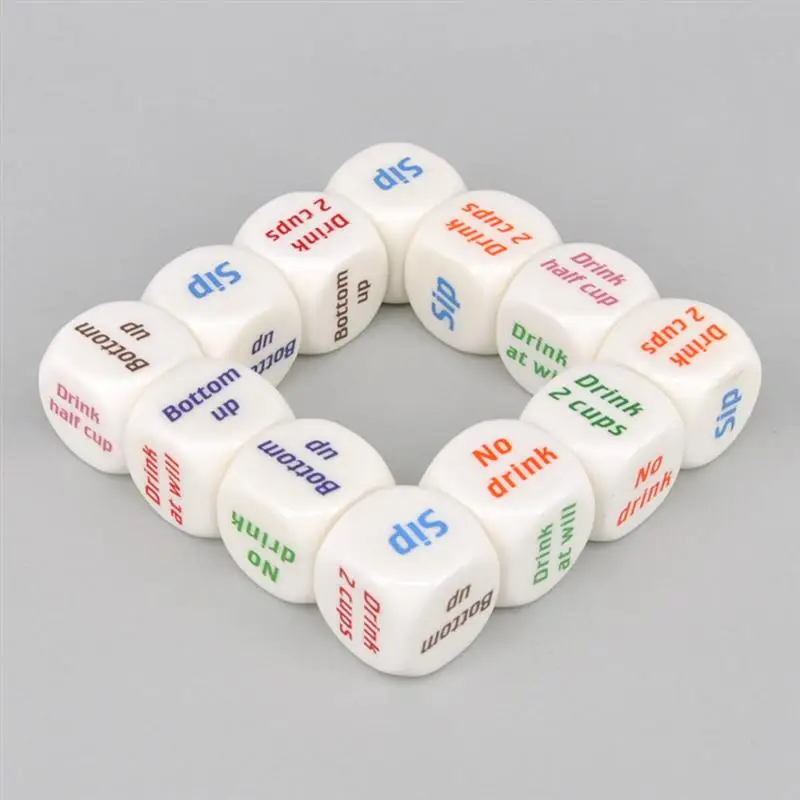 Набор из 6 новых забавных креативных 25 мм питья вина Mora английские кости