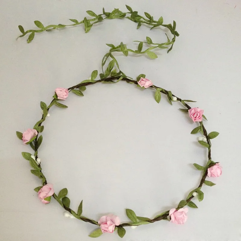 Цветочный венок гирлянда бохо Цветочная корона головная повязка для волос
