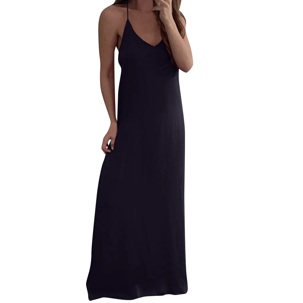 Женское шифоновое вечернее платье Maix повседневное Свободное длинное без рукавов