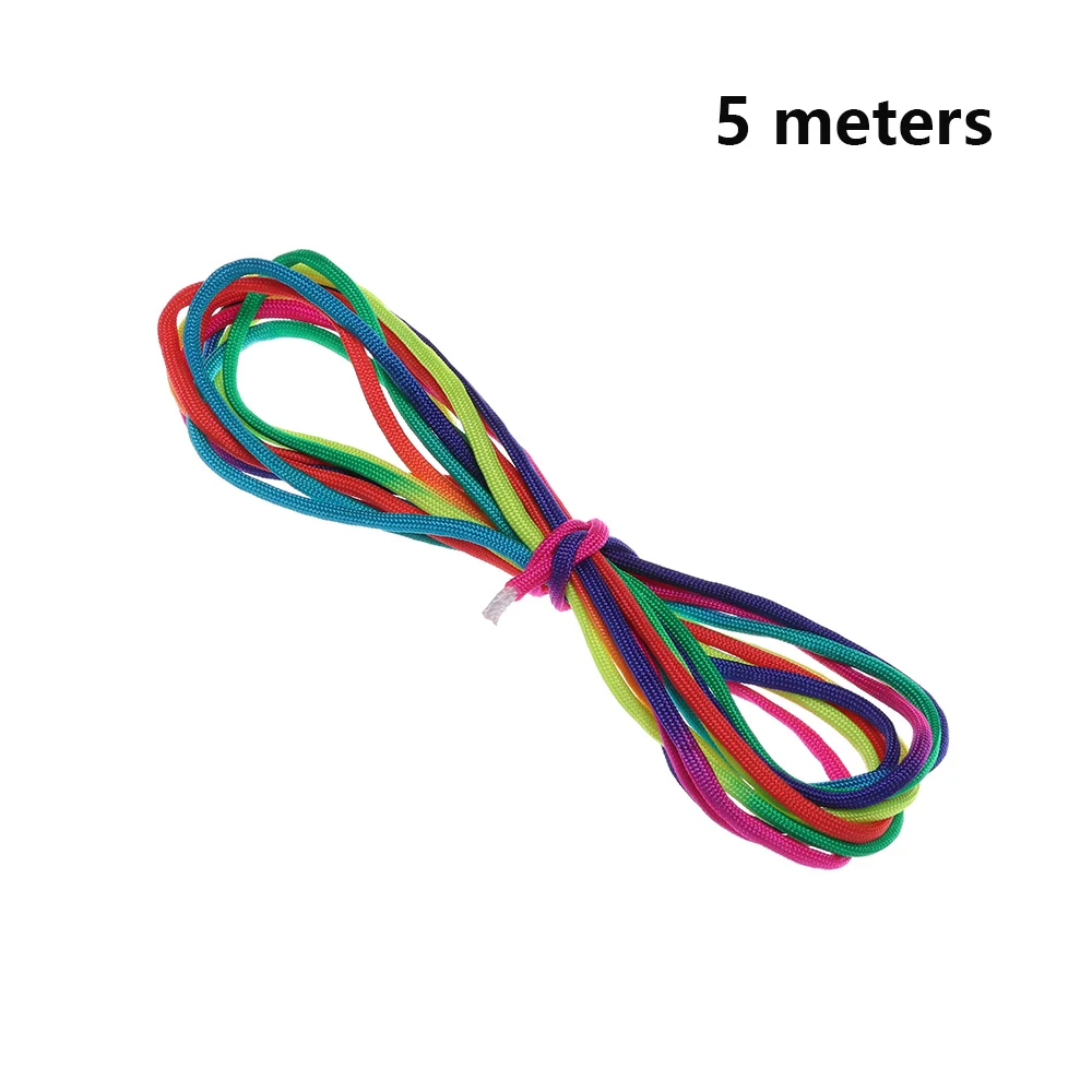 5 meters 5/10/15 м красочный Радужный шнур Паракорд завязкой для Cuerda 7 нитей 550lb Paracord, походов, альпинизма, канат аварийный веревка для палатки - Цвет: 5 meters
