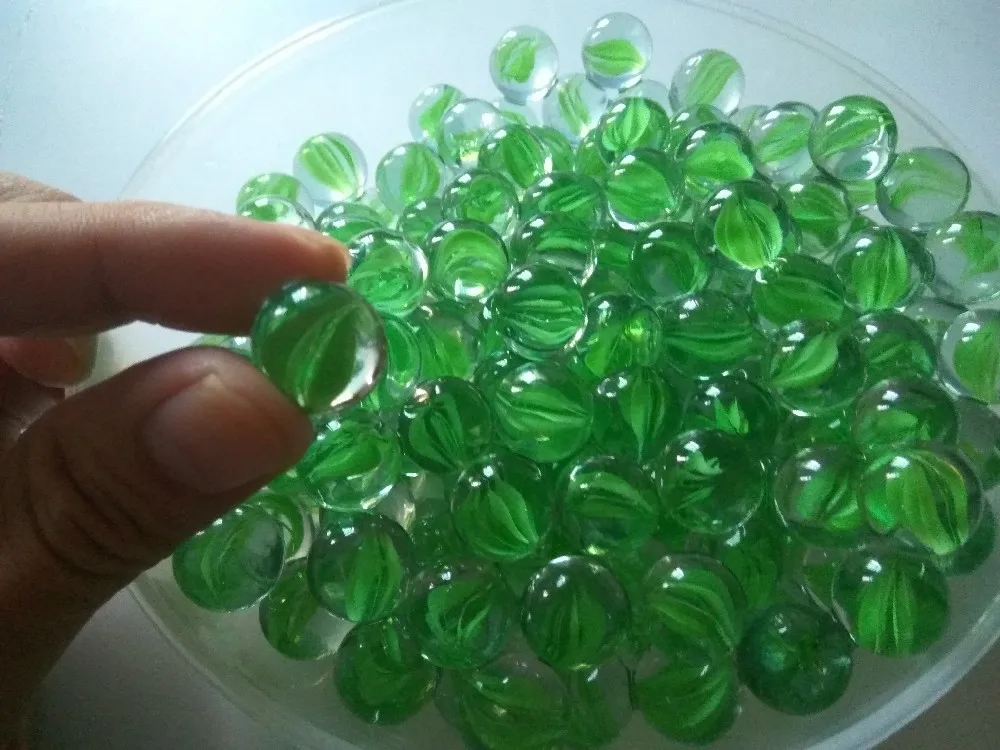 

1.6 cm glass marbles 8 petals Pachinko ball green color garden decoration stone checkers cat toy fish tank Vase Filler