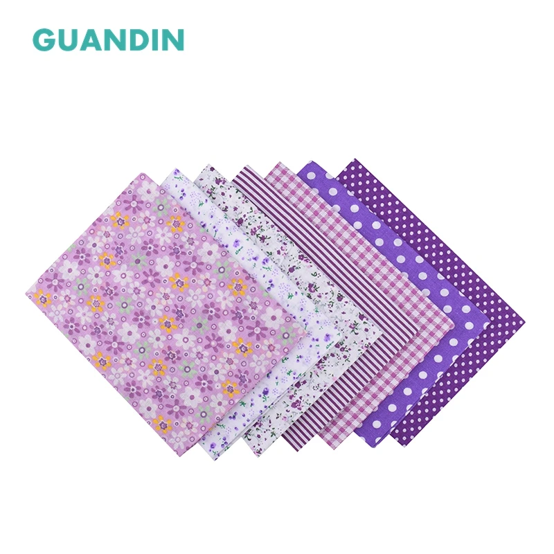 GUANDIN тонкая Плотная хлопковая ткань с принтом в стиле пэчворк/Фиолетовый серии