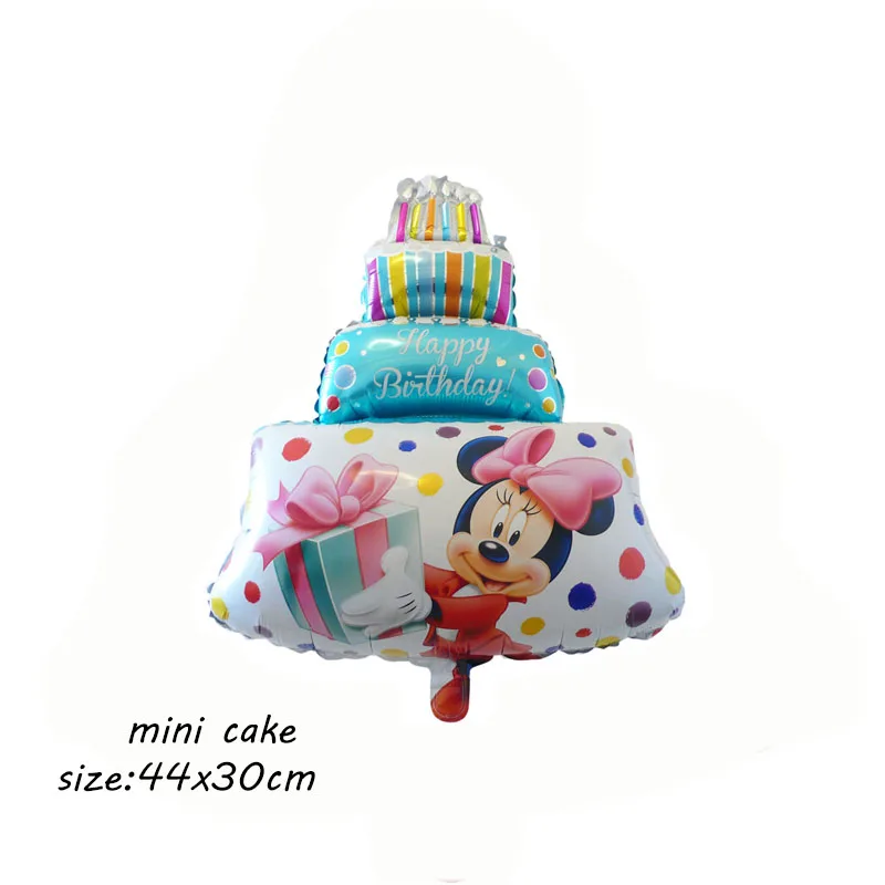 mini blue cake 1 шт. 112 см большие воздушные шары из фольги Микки и Минни, украшения для дня рождения, классические детские игрушки с героями мультфильмов, подарки, надувной воздушный шар с гелием - Цвет: mini blue cake