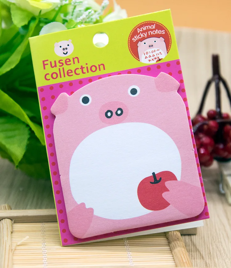 Pig Мультфильм животных Бумага липкий блокнот для заметок Kawaii Наклейки Панда Кролик кошка планировщик для заметок с клеящим слоем Pad офисные школьные канцелярские принадлежности - Цвет: Pig