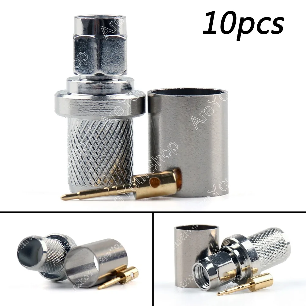 Areyourshop SMA штекерный обжимной соединитель RG8 RG213 LMR400 RG214 9913 прямой кабель 10 шт. 50 ом