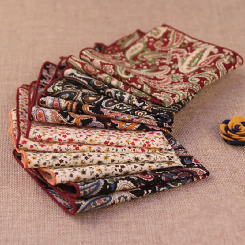 24 см * Новые 100% хлопковые тканые носовые платки с цветочным принтом карманные