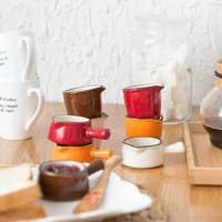 mdzf sweethome ceramic mini saucepan milk jug cookware kitchen cookware pot jam bowl milk cup with handle sugar bowls