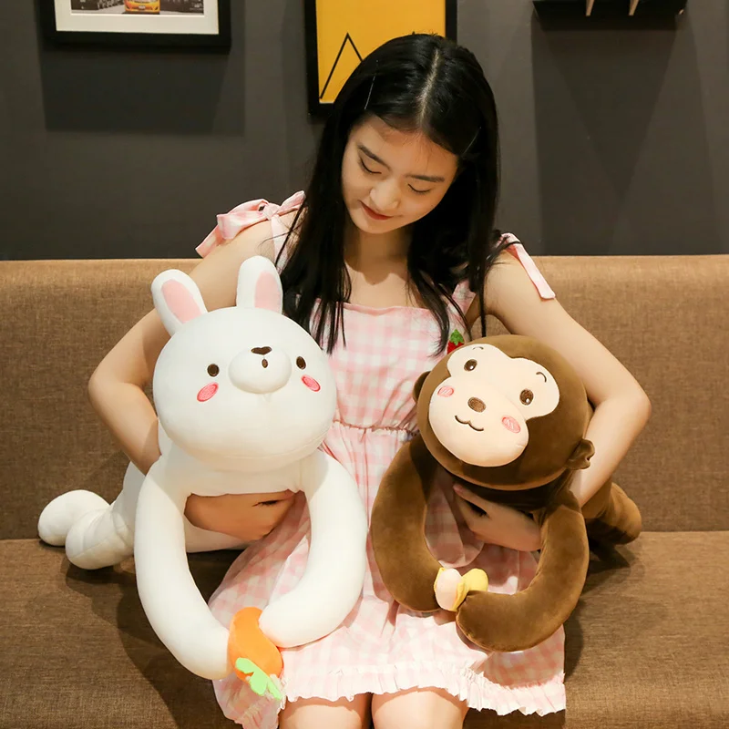 

Hugging Pig Doll Stuffed Soft Animal Cartoon Monkey Shiba Inu Sofo Multifunctional Nap Pillow Gifts