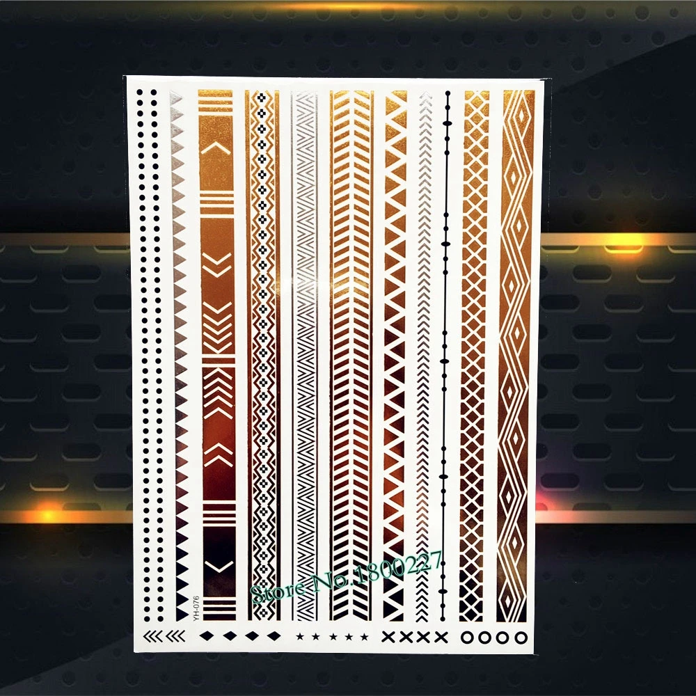 1 шт. большой размер Золотые Львы временная татуировка наклейка Женская хна