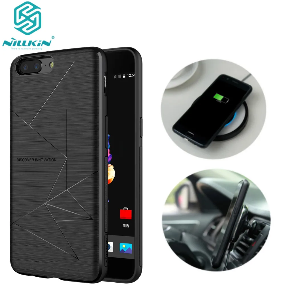 Nillkin Oneplus 5 Qi Wireless Charging Receiver Case For One plus A5000 Back Cover Compatible Magnetic Phone Holder oneplus | Мобильные