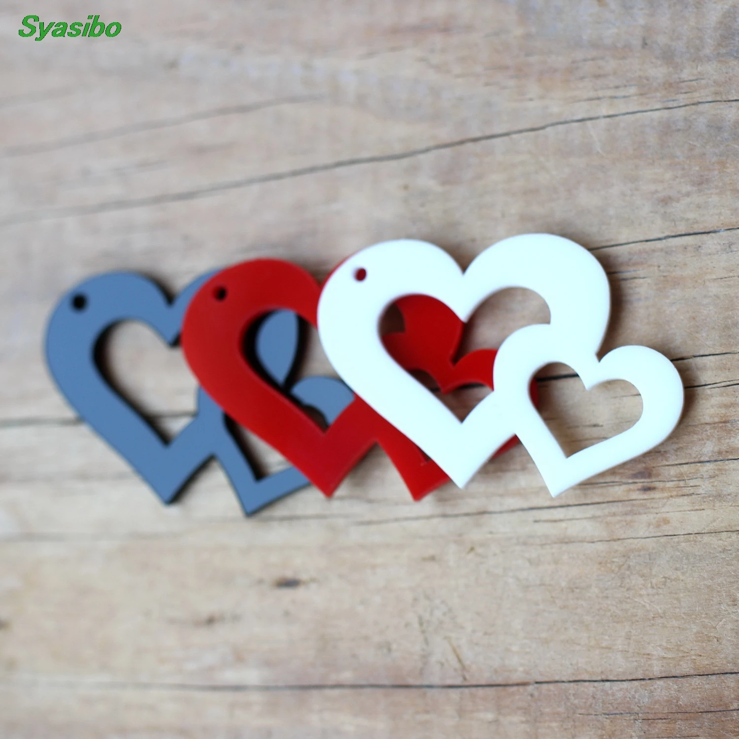 (По 4 шт.) 50 мм акриловые фотокольца украшения для вечеринок черный белый красный