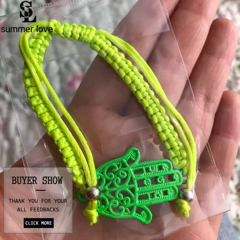 Регулируемые ручные браслеты Hamsa плетеный браслет ручной работы с плетением