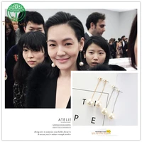 one pair only fashion design long pearl earrings for women