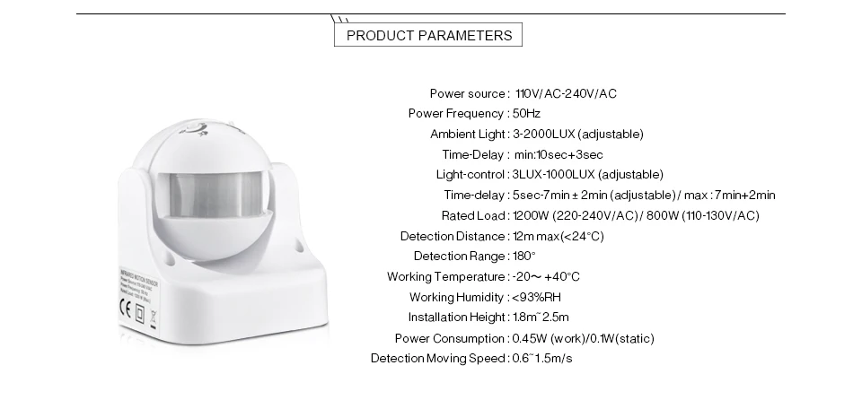 Высокая чувствительность 180 градусов 110 V-240 V PIR инфракрасный датчик движения Сенсор переключатель DIY умная Светодиодная лампа безопасность движения индукционный детектор