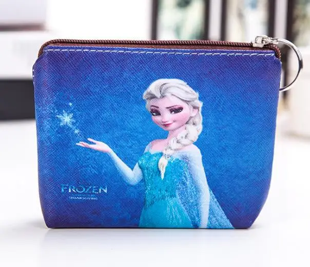 Disney Принцесса Дети Мультфильм Монета ПУ кошелек Русалка замороженная Девушка Монета Сумка Эльза Мальчик сумка Микки клатч плюшевый Кошелек - Цвет: Серебристый