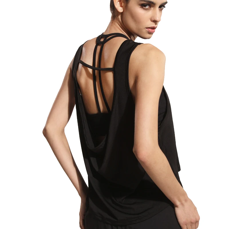 Besgo Сексуальная женская спортивная майка без рукавов с открытой спиной