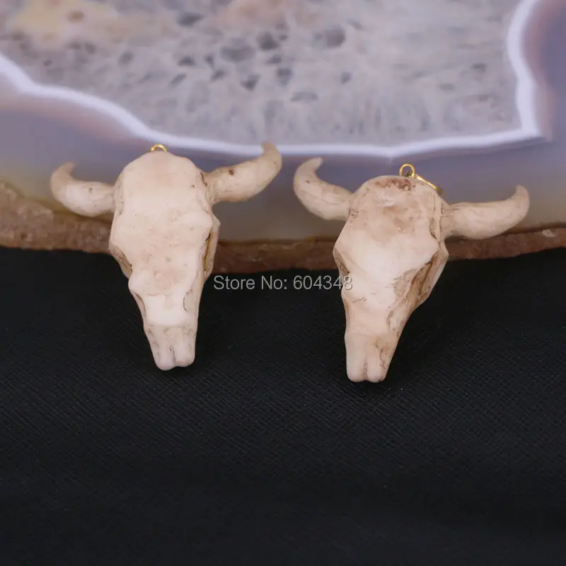 10 шт. подвески из смолы в Форме Головы Быка подвесные бусины форме рога для