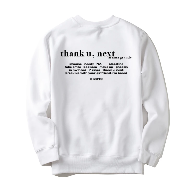 Эксклюзивное Платье Thank U Next Мужская и Женская Повседневная Толстовка с капюшоном спортивный костюм куртка одежда с принтом Повседневная новая флисовая