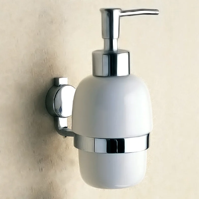 soap dispenser Аксессуары для ванной комнаты, диспенсер для жидкого мыла, настенный держатель для полотенец, крючок для халата, туалетная щетка, держатель для бумажных тарелок, стеклянная полка - Цвет: soap dispenser
