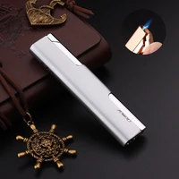portable long strip compact torch turbine lighter with windproof metal cigar cigarette accessories lighter 1300 c butane no gas